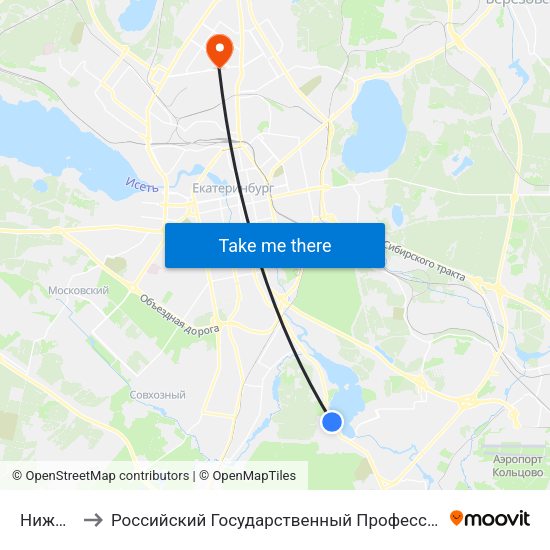 Нижнеисетск to Российский Государственный Профессионально-Педагогический Университет map