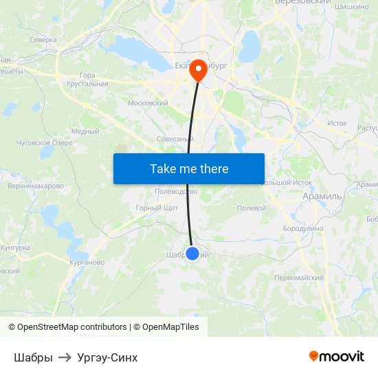 Шабры to Ургэу-Синх map