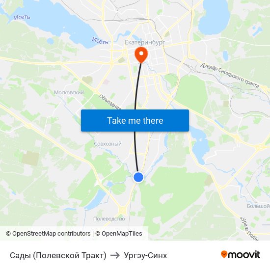 Сады (Полевской Тракт) to Ургэу-Синх map