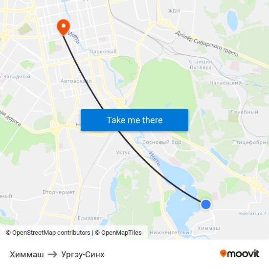 Химмаш to Ургэу-Синх map
