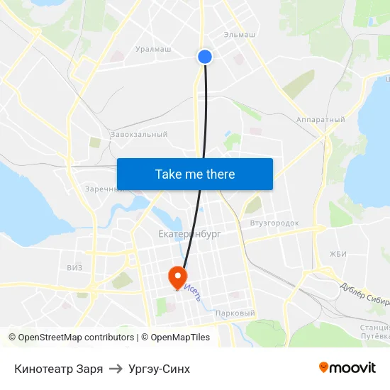 Кинотеатр Заря to Ургэу-Синх map