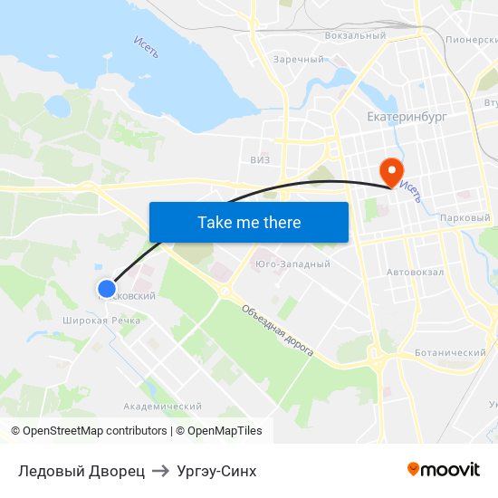 Ледовый Дворец to Ургэу-Синх map