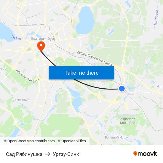 Сад Рябинушка to Ургэу-Синх map