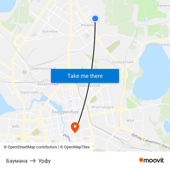 Баумана to Урфу map