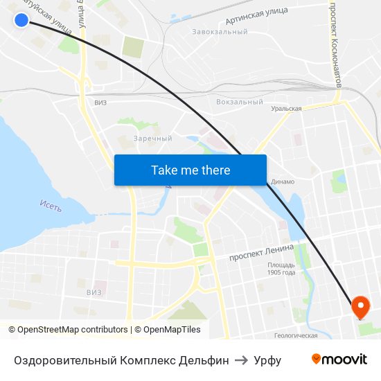 Оздоровительный Комплекс Дельфин to Урфу map