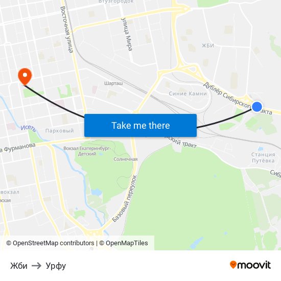 Жби to Урфу map