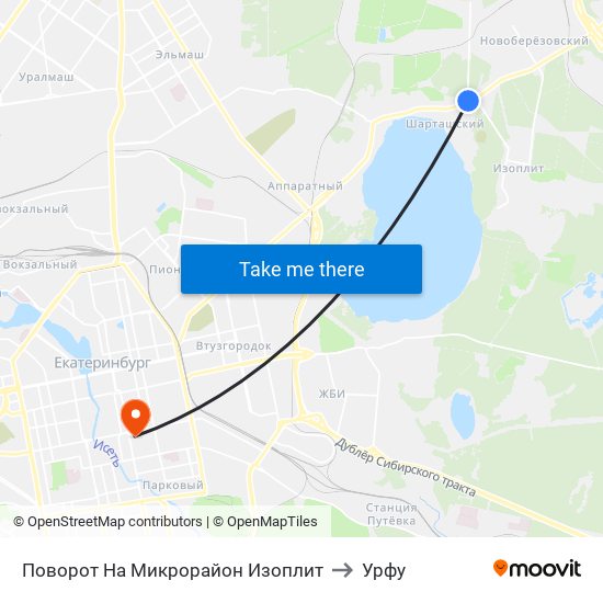 Поворот На Микрорайон Изоплит to Урфу map