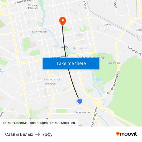 Саввы Белых to Урфу map