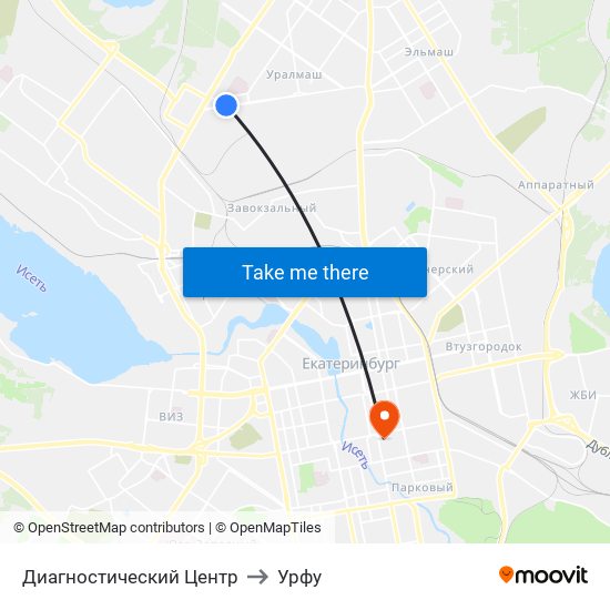Диагностический Центр to Урфу map