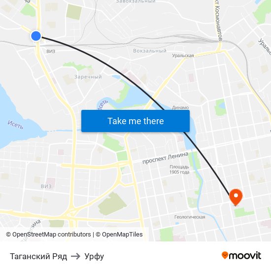 Таганский Ряд to Урфу map