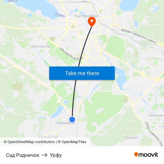 Сад Родничок to Урфу map