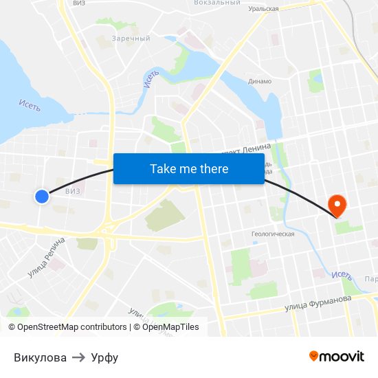 Викулова to Урфу map