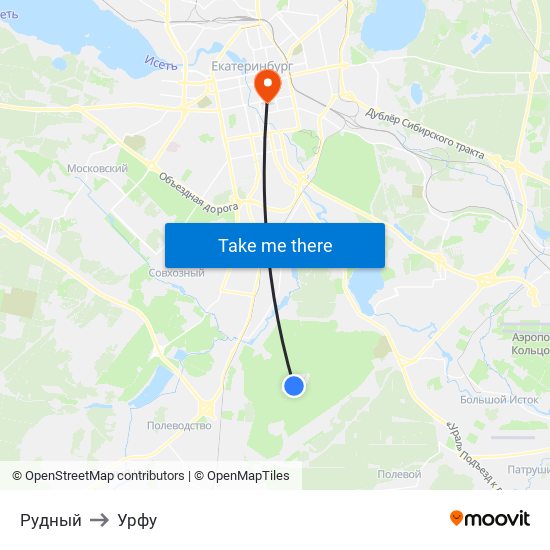 Рудный to Урфу map