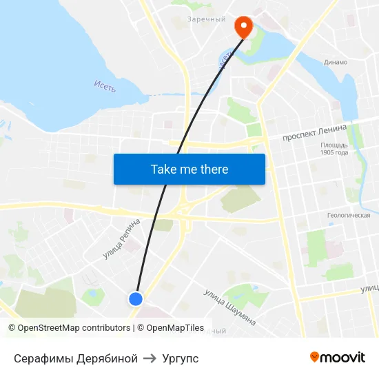 Серафимы Дерябиной to Ургупс map