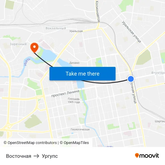 Восточная to Ургупс map