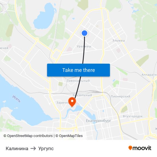 Калинина to Ургупс map