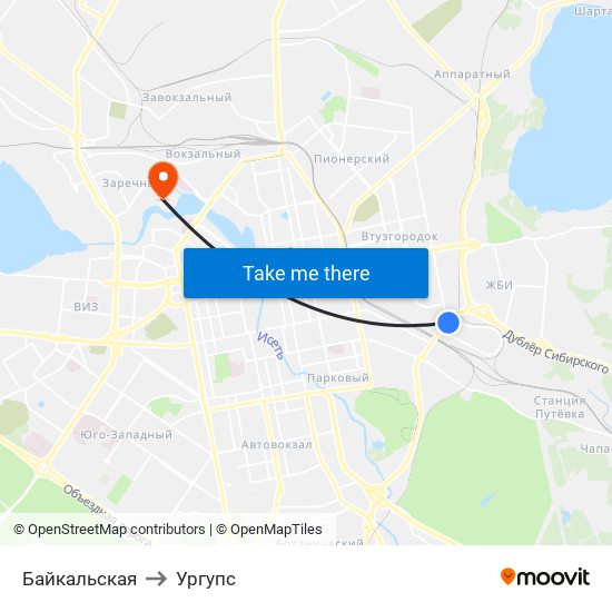 Байкальская to Ургупс map