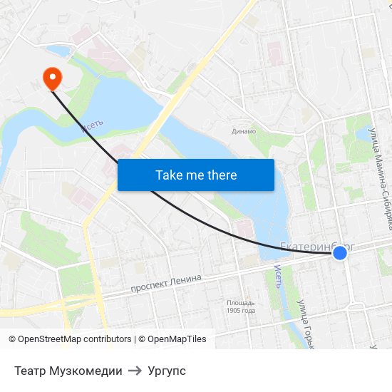 Театр Музкомедии to Ургупс map