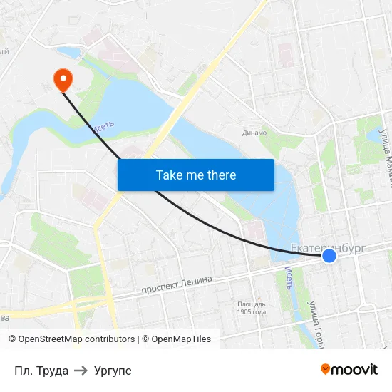 Пл. Труда to Ургупс map