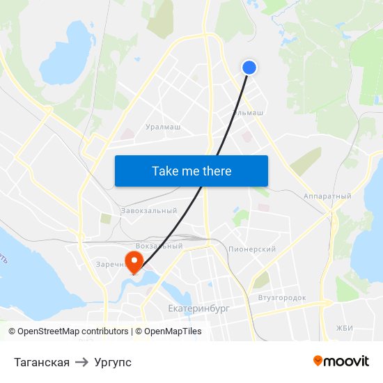Таганская to Ургупс map