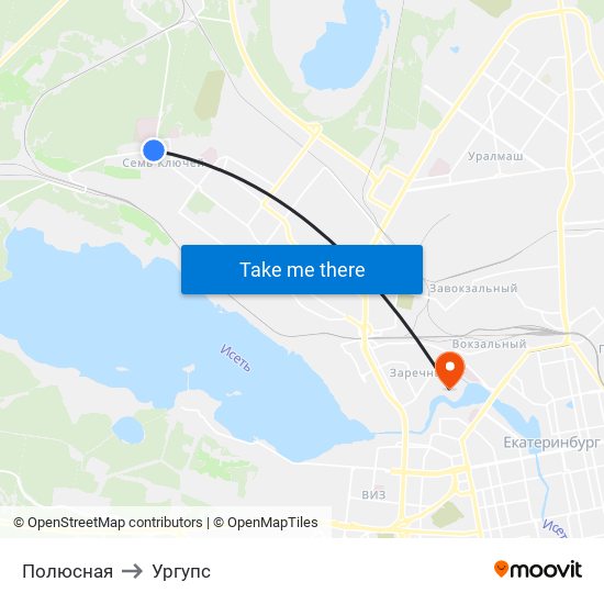 Полюсная to Ургупс map