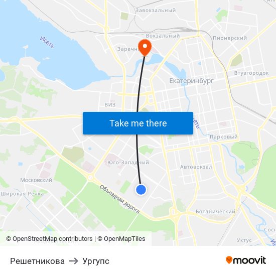 Решетникова to Ургупс map