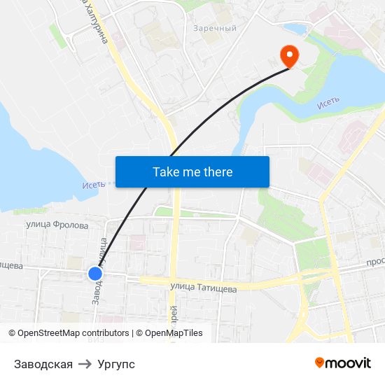 Заводская to Ургупс map