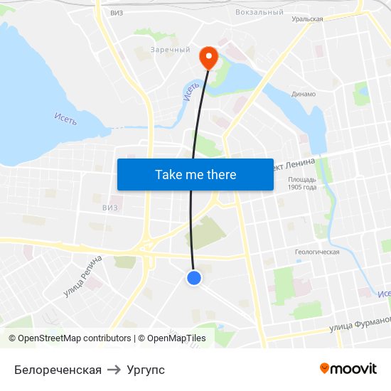 Белореченская to Ургупс map