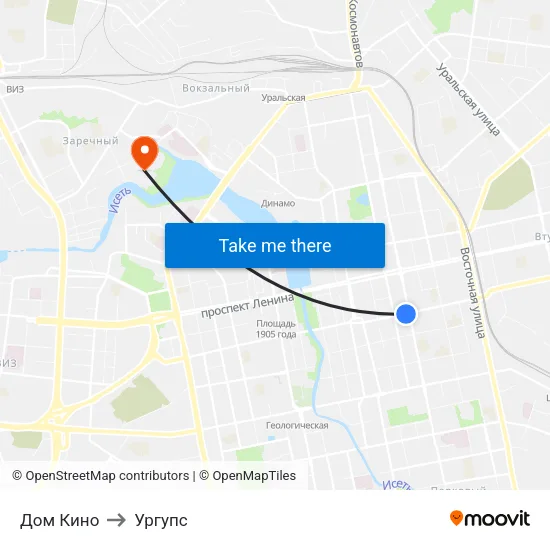 Дом Кино to Ургупс map