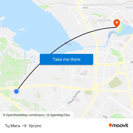 Тц Мега to Ургупс map