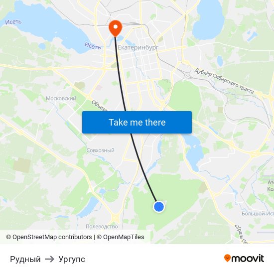 Рудный to Ургупс map