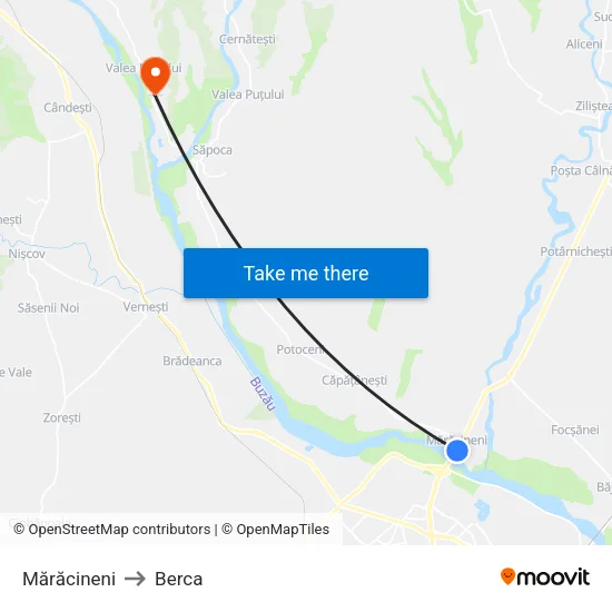 Mărăcineni to Berca map