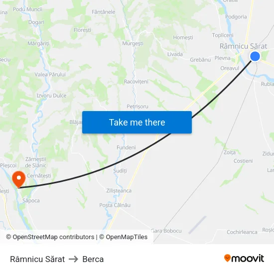 Râmnicu Sărat to Berca map