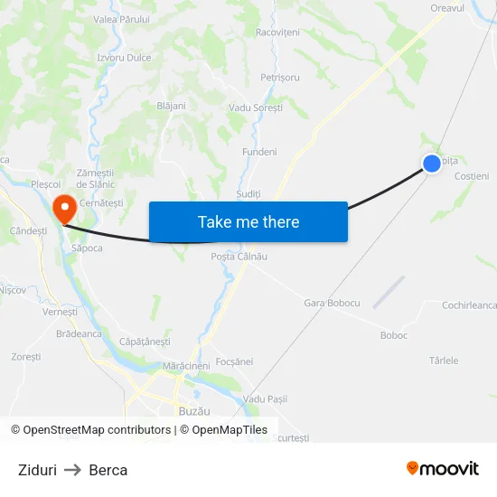 Ziduri to Berca map