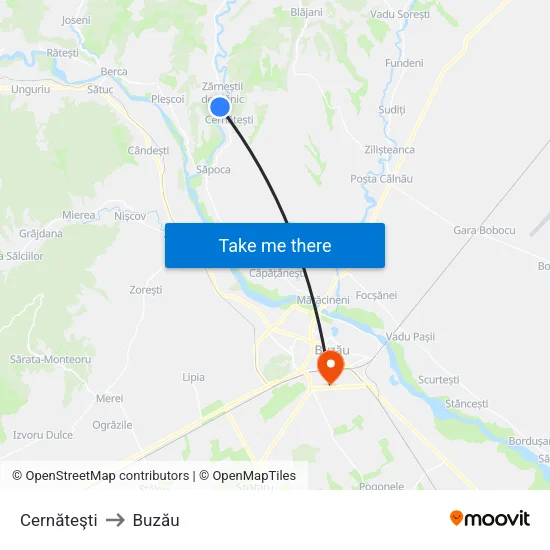Cernăteşti to Buzău map