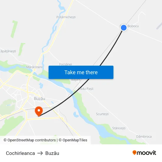 Cochirleanca to Buzău map