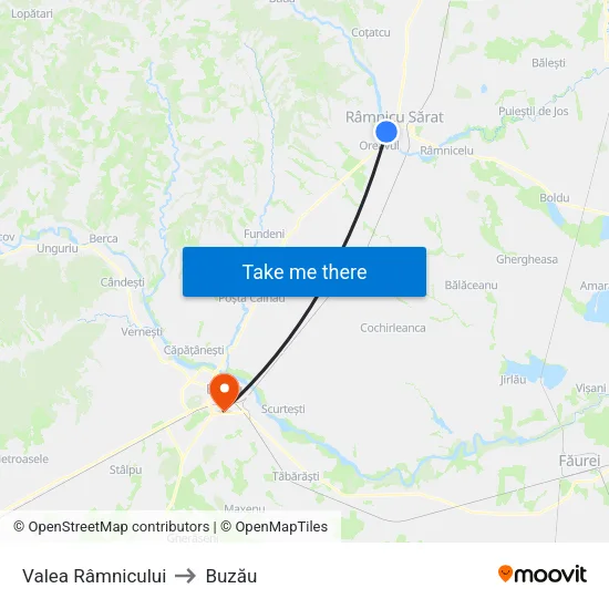Valea Râmnicului to Buzău map