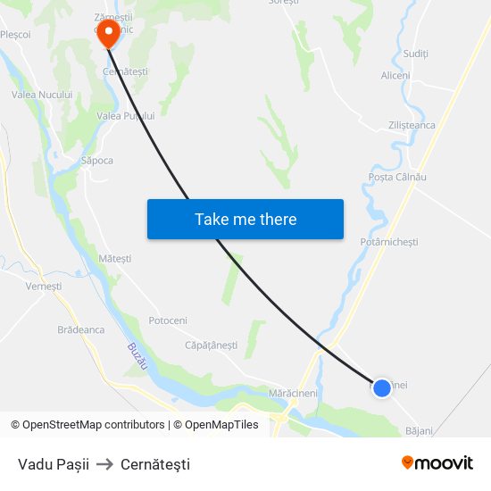 Vadu Pașii to Cernăteşti map