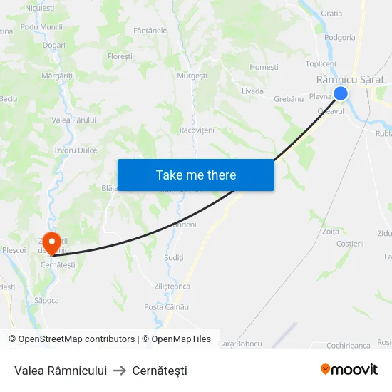 Valea Râmnicului to Cernăteşti map