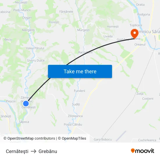Cernăteşti to Grebănu map