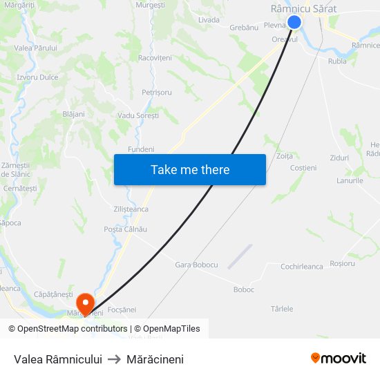 Valea Râmnicului to Mărăcineni map