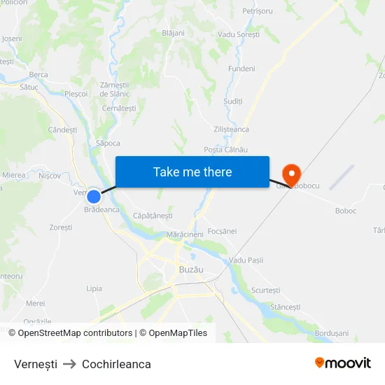 Vernești to Cochirleanca map