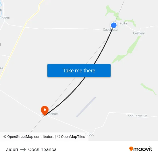 Ziduri to Cochirleanca map