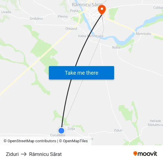 Ziduri to Râmnicu Sărat map