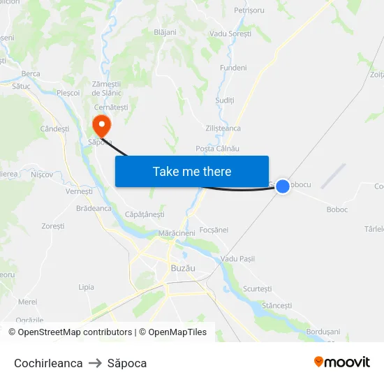 Cochirleanca to Săpoca map