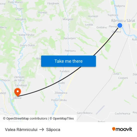 Valea Râmnicului to Săpoca map