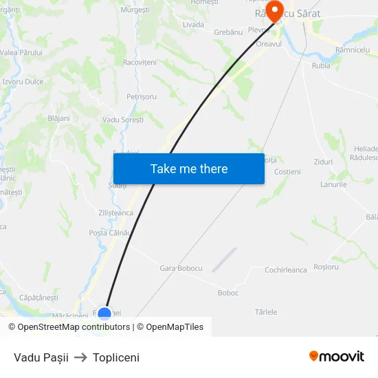Vadu Pașii to Topliceni map