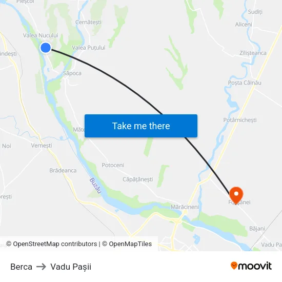 Berca to Vadu Pașii map
