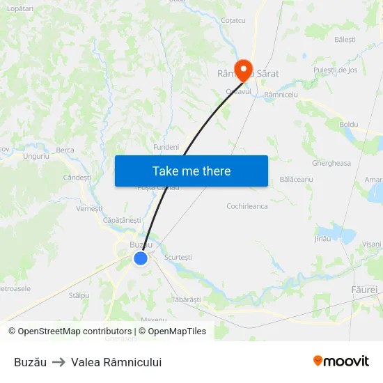 Buzău to Valea Râmnicului map