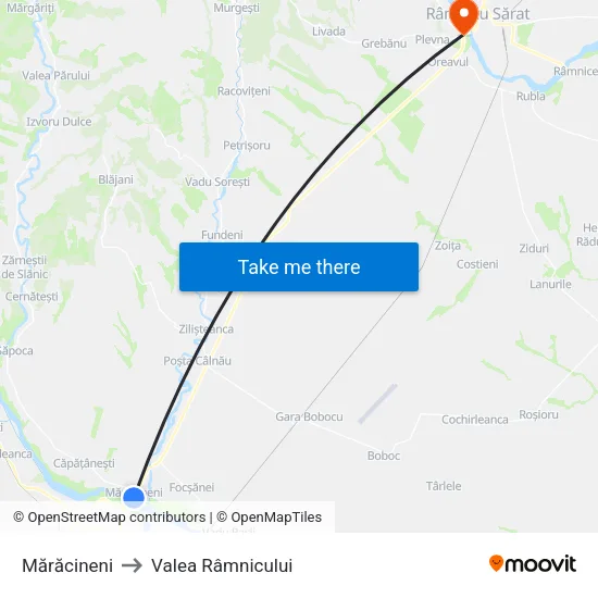 Mărăcineni to Valea Râmnicului map